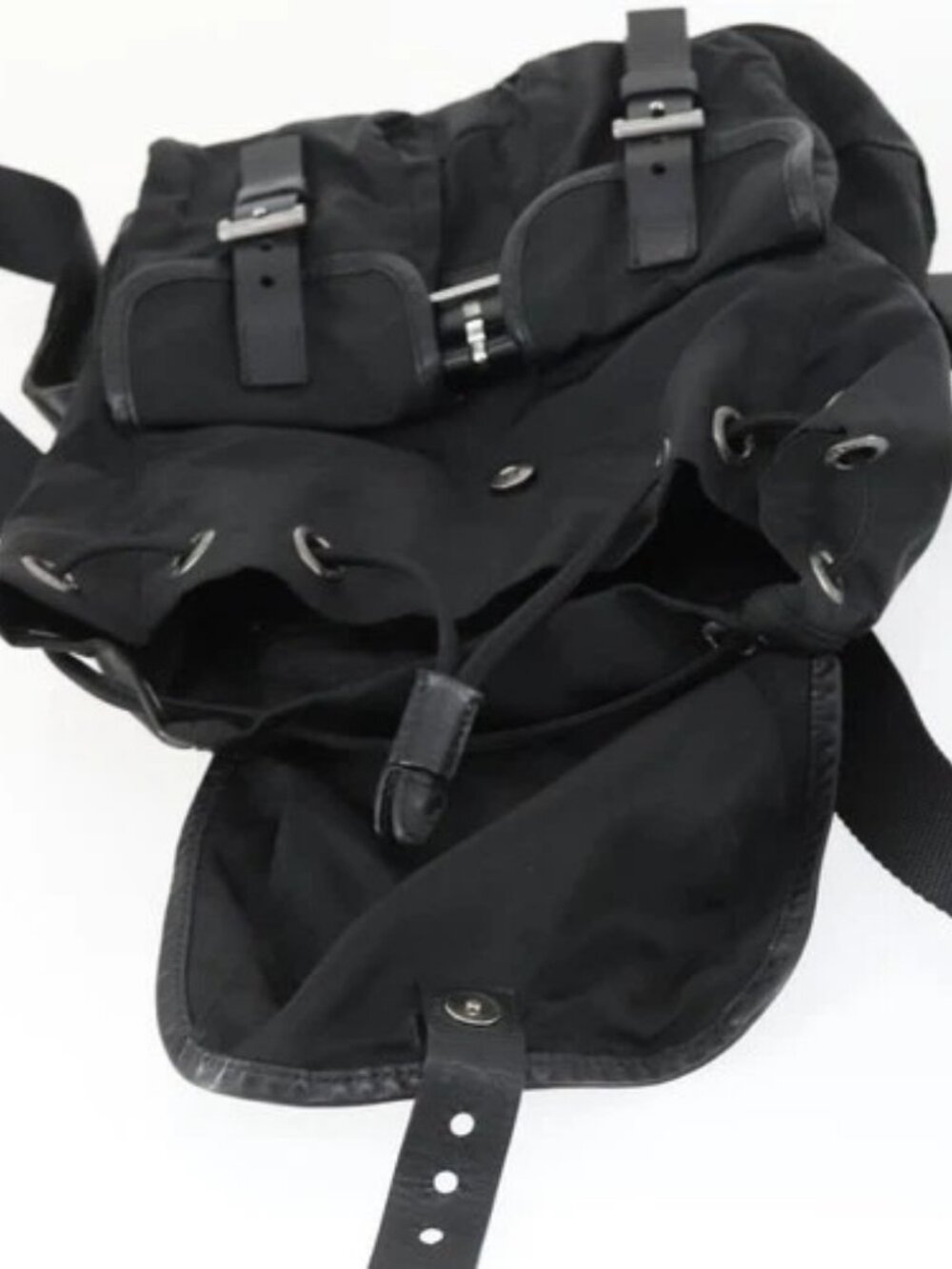 PRADA Backpack Nylon Black Silver Auth 169609 - Picture 9 of 16